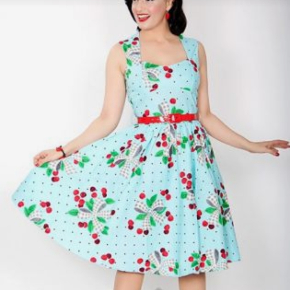Bernie Dexter cherry and bow swung dress
